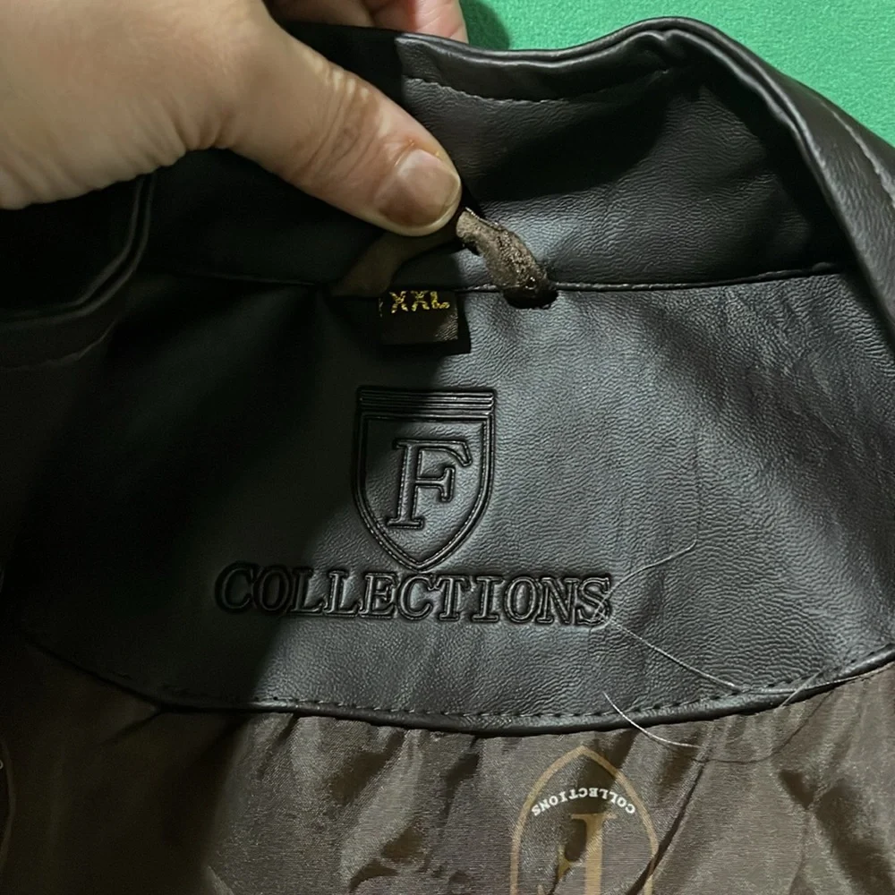 NWOT F COLLECTIONS Men’s Faux Suede Leather Bomber Jacket SZ XXL Made In Italy - Picture 13 of 15